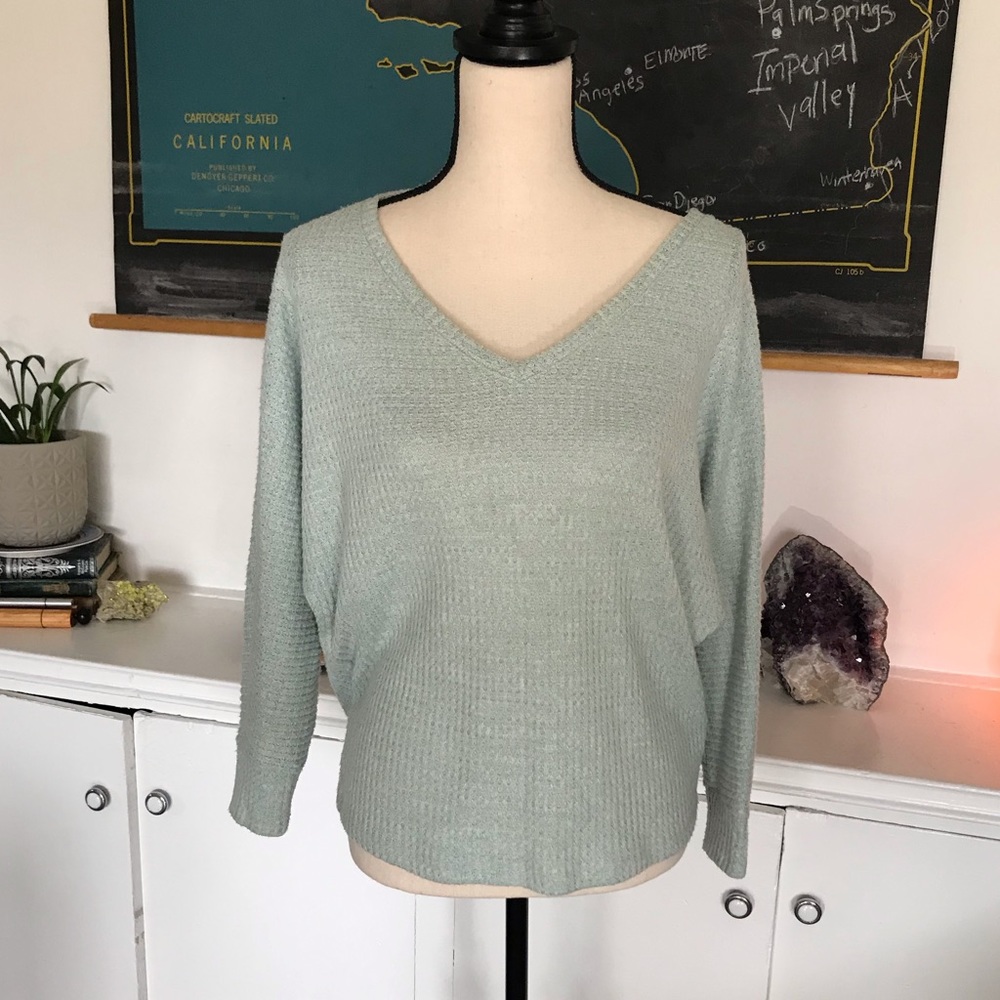 Anthropologie | pale green knit sweater XS